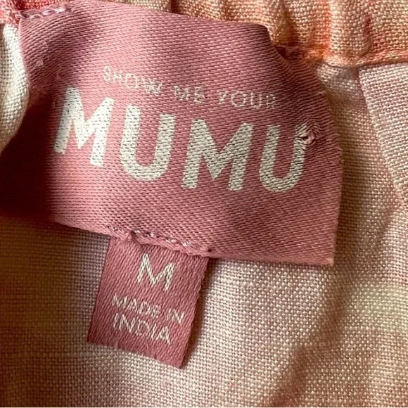 Show Me Your MuMu Pink Floral Wrap Mini Skirt Size Medium EUC - Picture 4 of 8